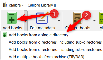 برنامه Calibre را دانلود و نصب نمائید, در نوارابزار بالای برنامه، دکمه Add Books را بکلیکید, در منوی پائین آمده Add Books From a Single Directory را کلیکید,اما اگر چندین اینویک یا ebook دارید می توانید گزینه های دیگر را انتخاب کنید,روشتک,raveshtech