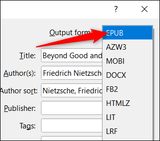 فرمت دلخواه خود را از بخش Output form برگزینید. بعنوان نمونه فرمت EPUB فرمت مناسبی خواهد بود.,روشتک,raveshtech
