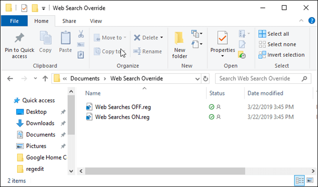 دانلود فایل One-Click Registry Hack برای غیرفال کردن Bing در منوی Start ویندوز 10