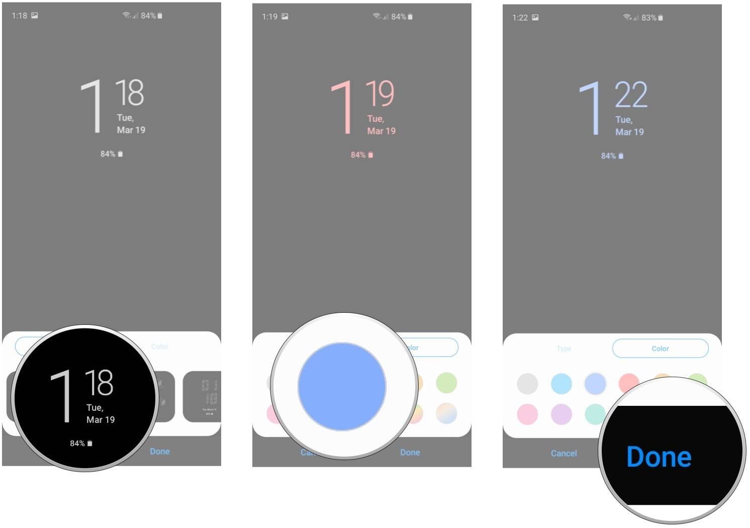 انتخاب استایل ساعت برای desired display mode در گوشی Galaxy S10 سامسونگ,روشتک,raveshtech
