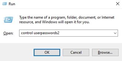 تغییر گذرواژه ویندوز 10 با استفاده از پنجره User Accounts window