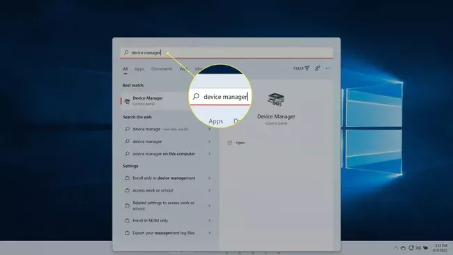 باز کردن بخش Device Manager در ویندوز 11