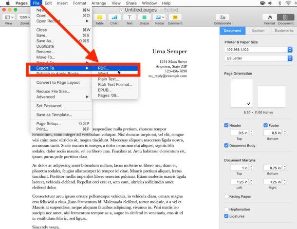 تبدیل فایل Pages به PDF در مک,روشتک,raveshtech