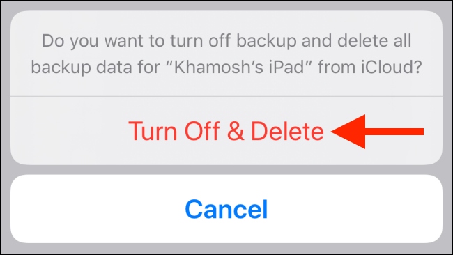 دکمه Turn Off & Delete را نیز بتپید.