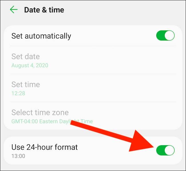 Use 24-Hour Format یا استفاده از قالب 24 ساعته