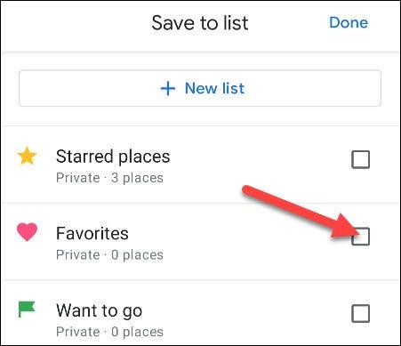 ساخت لیست تازه مکان ها در گوگل مپ