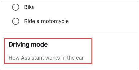 گزینه Driving Mode در Google Assistant