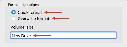 گزینه Quick Format را در بخش Formatting Options برگزینید