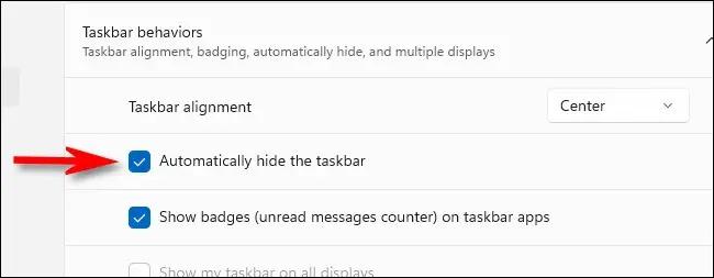 Automatically Hide the Taskbar