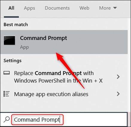 دیدن آدرس آی پی در Command Prompt ویندوز 10