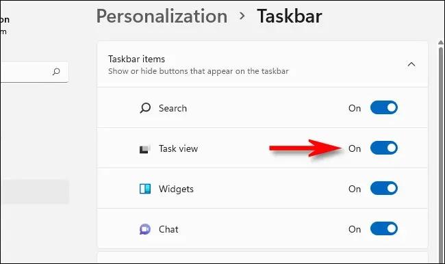 نمایش دکمه Task View در تسکبار ویندوز 11