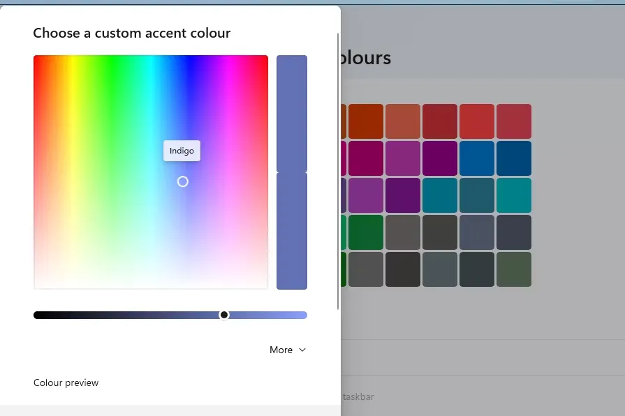تغییر رنگ تم‌ ویندوز 11 و استفاده از نمایه رنگ-چین کامل برای پیدا کردن رنگ