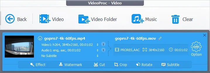 تبدیل فرمت Mp4 به MOV با برنامه VideoProc Converter  